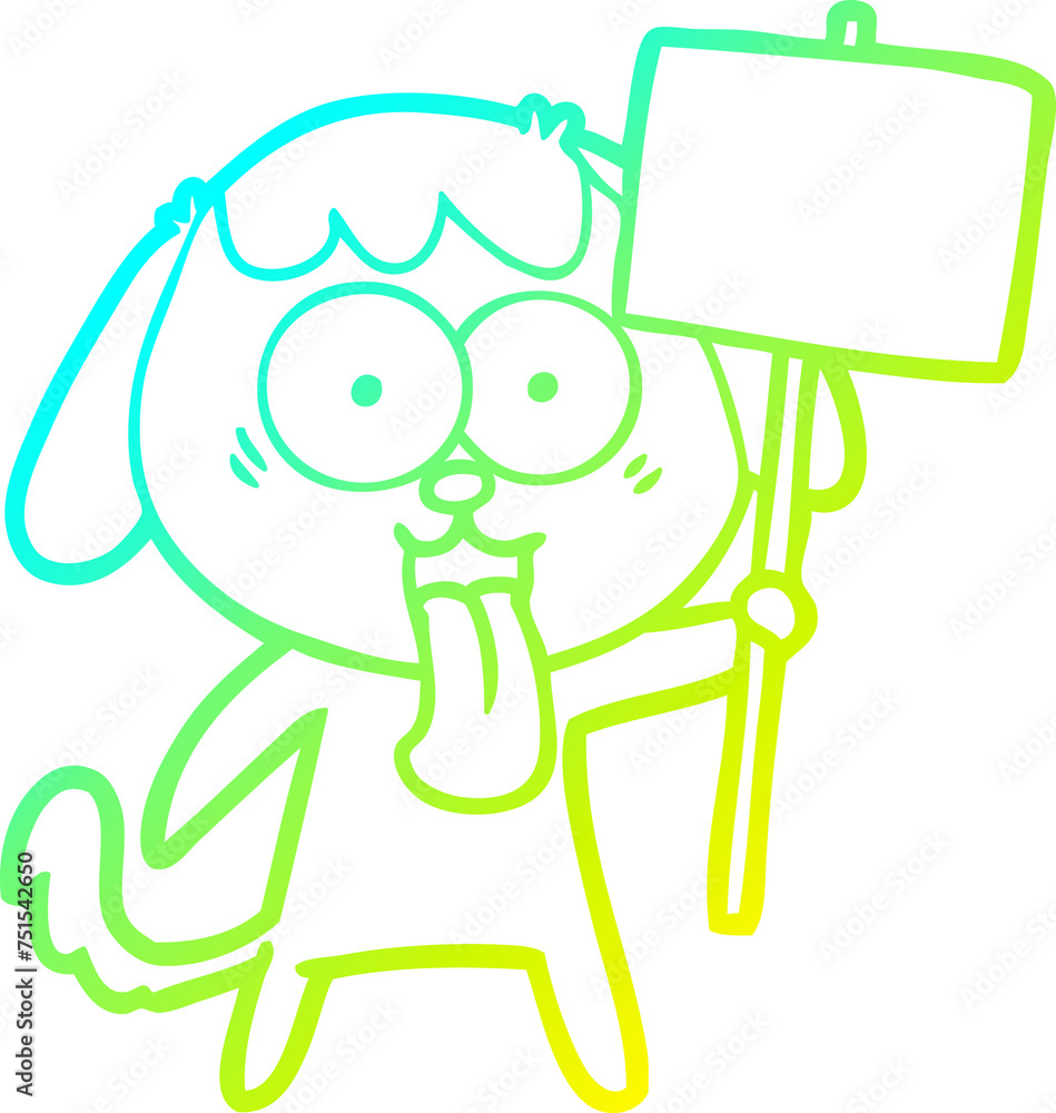 cold gradient line drawing cute cartoon dog cold gradient line drawing cute cartoon dog