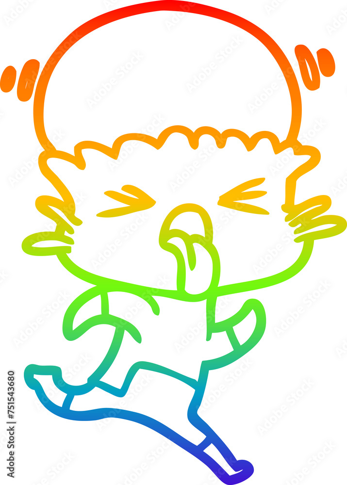 rainbow gradient line drawing weird cartoon alien rainbow gradient line drawing weird cartoon alien