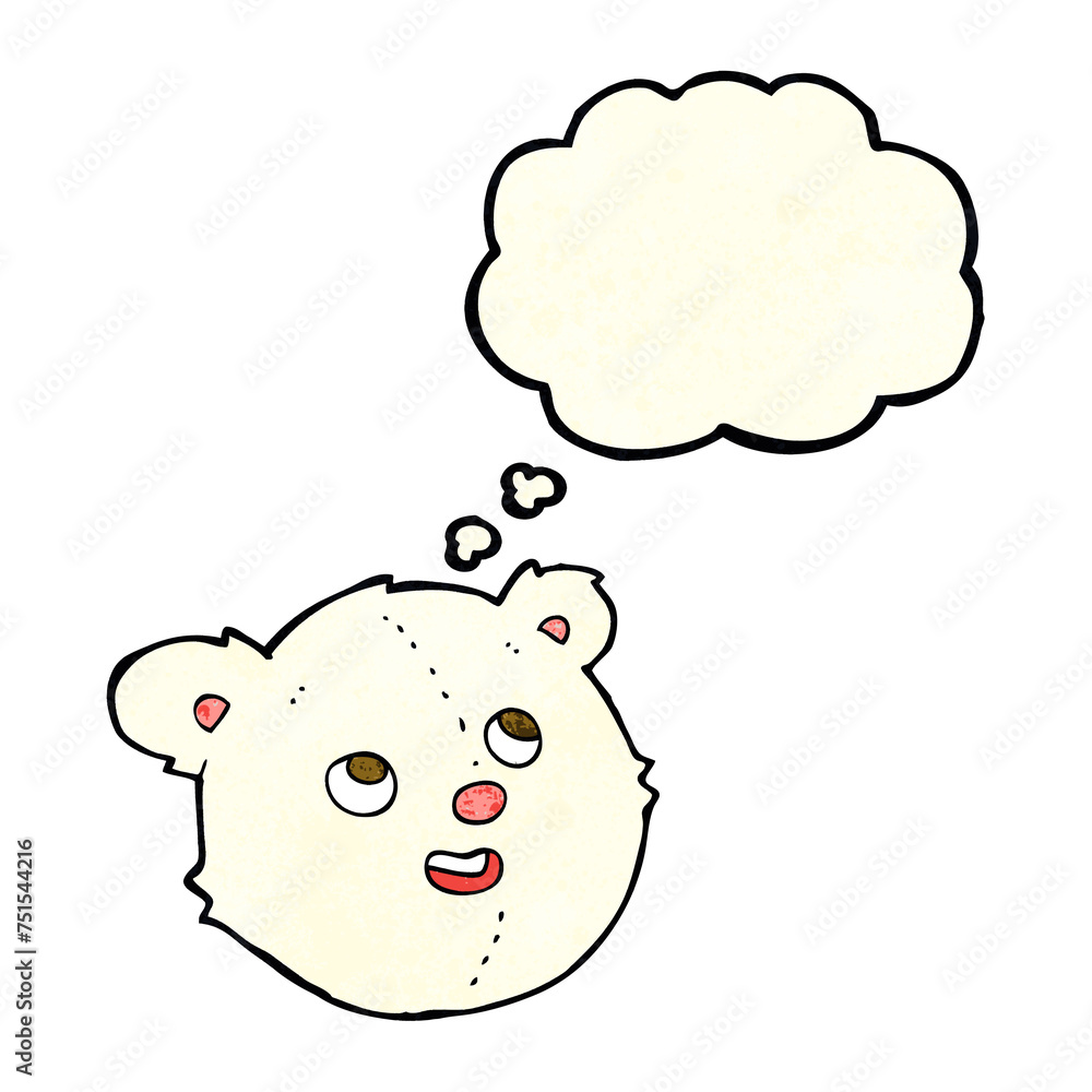 cartoon polar bear face with thought bubble cartoon polar bear face with thought bubble
