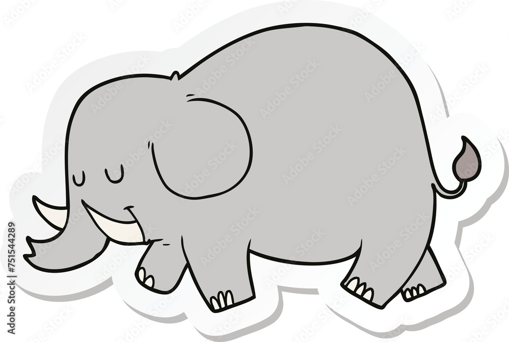 sticker of a cartoon elephant