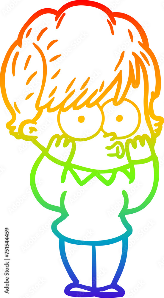 rainbow gradient line drawing cartoon woman rainbow gradient line drawing cartoon woman