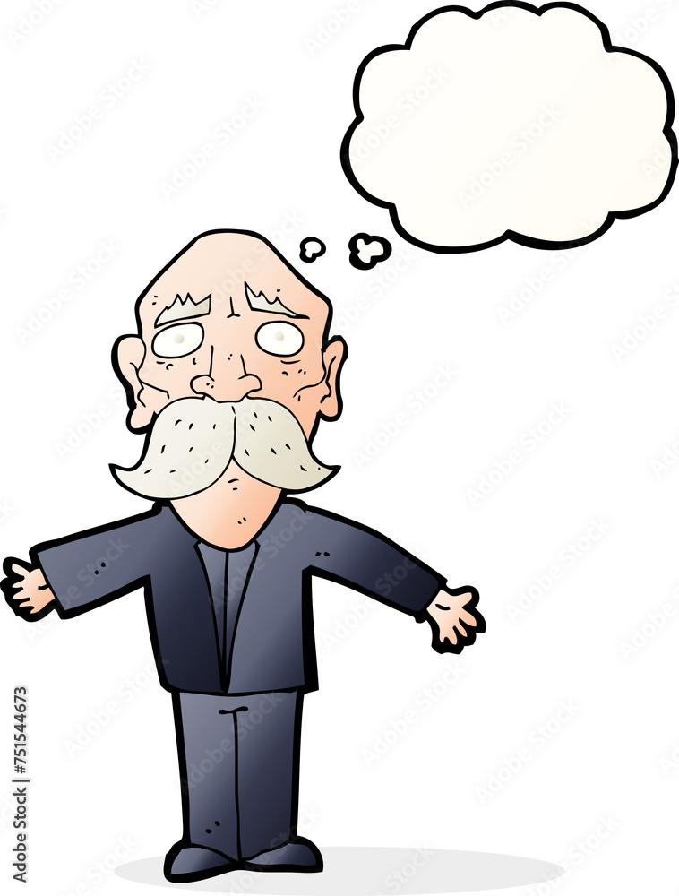 cartoon disapointed old man with thought bubble cartoon disapointed old man with thought bubble
