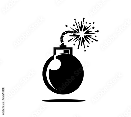 Monochrome bomb isolated vector illustration
