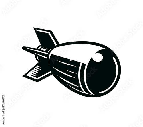Monochrome bomb isolated vector illustration