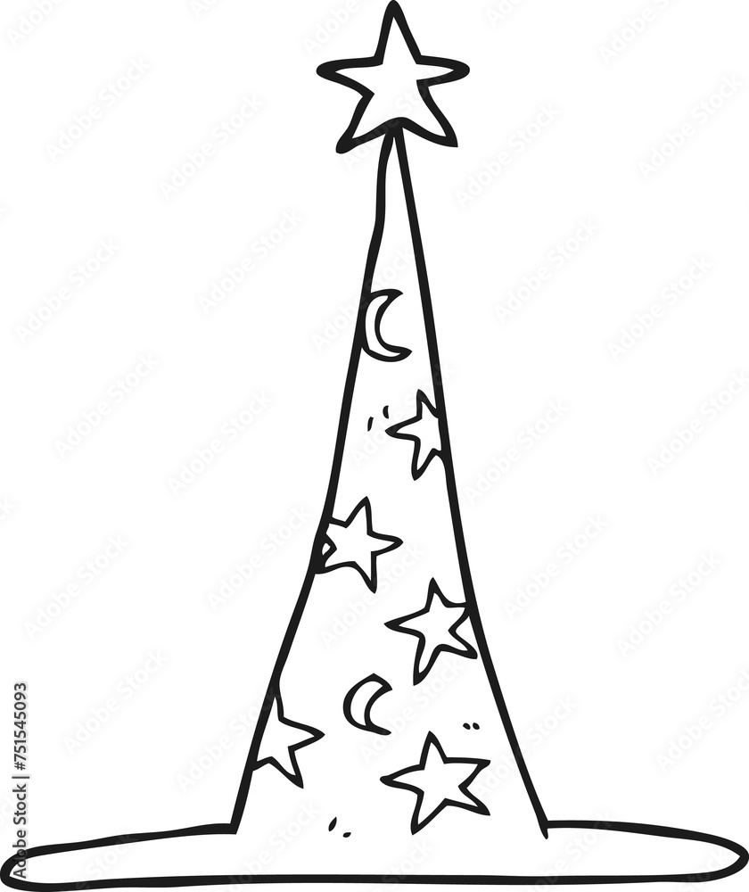 black and white cartoon wizard hat black and white cartoon wizard hat