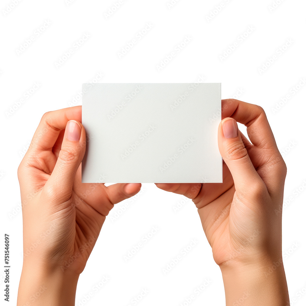 A hand holding a white card Isolated on transparent background, PNG A hand holding a white card Isolated on transparent background, PNG