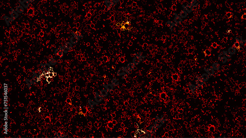 Concept shining magic light particles bokeh on dark club party background, holiday.