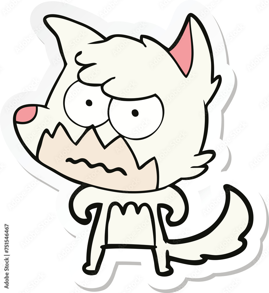 sticker of a cartoon annoyed fox sticker of a cartoon annoyed fox