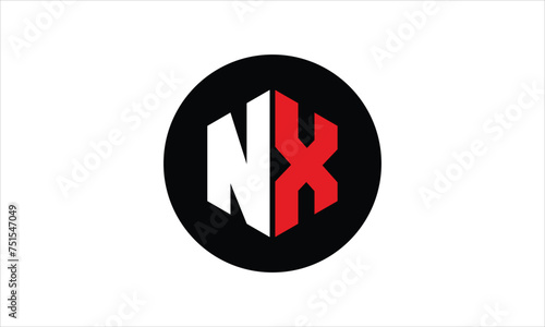 NX initial letter polygon icon gaming logo design vector template. batman logo, sports logo, monogram, falcon, war game, symbol, playing logo, abstract, fighting, typography, icon, minimal, premier 