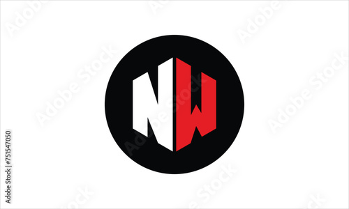 NW initial letter polygon icon gaming logo design vector template. batman logo, sports logo, monogram, falcon, war game, symbol, playing logo, abstract, fighting, typography, icon, minimal, premier 