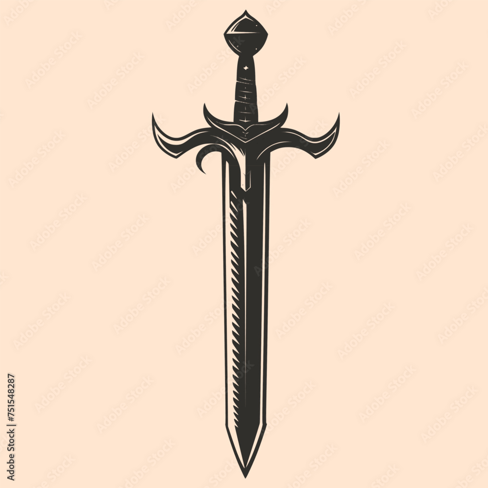 Black and White Sword Outline Silhouette Ornament Vector Art for Logo and Icon, Sketch, Tattoo, Clip Art Black and White Sword Outline Silhouette Ornament Vector Art for Logo and Icon, Sketch, Tattoo, Clip Art