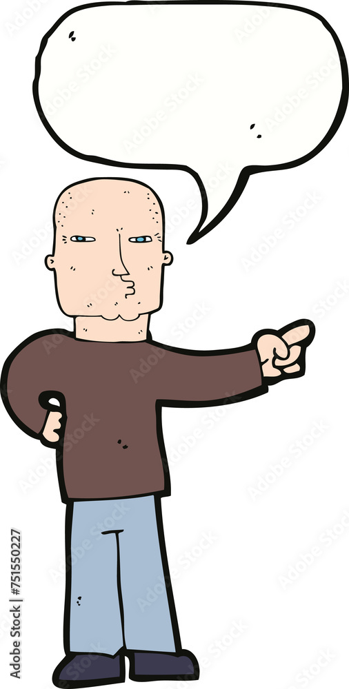 Fototapeta premium cartoon pointing man with speech bubble