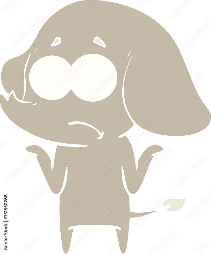 flat color style cartoon unsure elephant flat color style cartoon unsure elephant