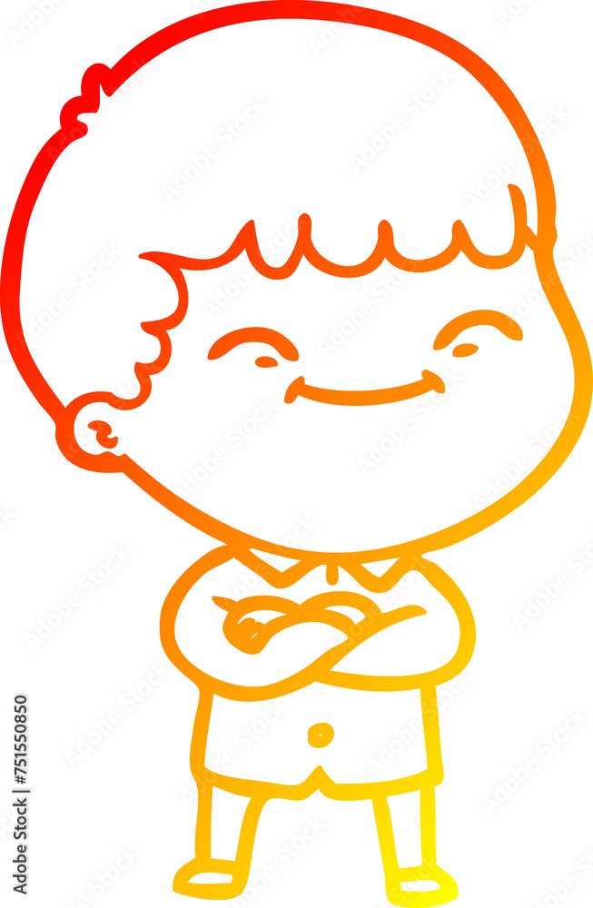 warm gradient line drawing cartoon happy boy warm gradient line drawing cartoon happy boy