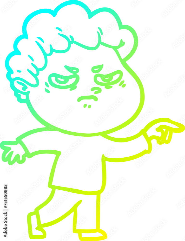 cold gradient line drawing cartoon angry man cold gradient line drawing cartoon angry man