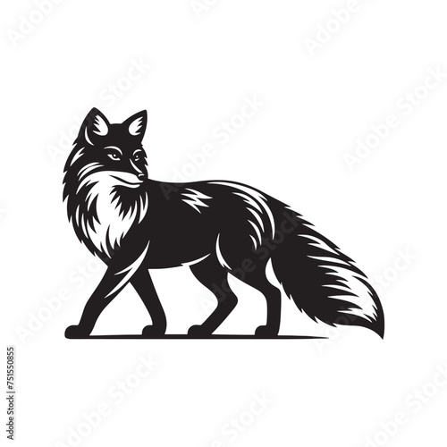 Swift Cunning: Vector Fox Silhouette - Capturing the Graceful Agility and Cleverness of Nature's Sly Trickster in Elegant Form. Fox Illustration