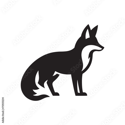 Swift Cunning: Vector Fox Silhouette - Capturing the Graceful Agility and Cleverness of Nature's Sly Trickster in Elegant Form. Fox Illustration
