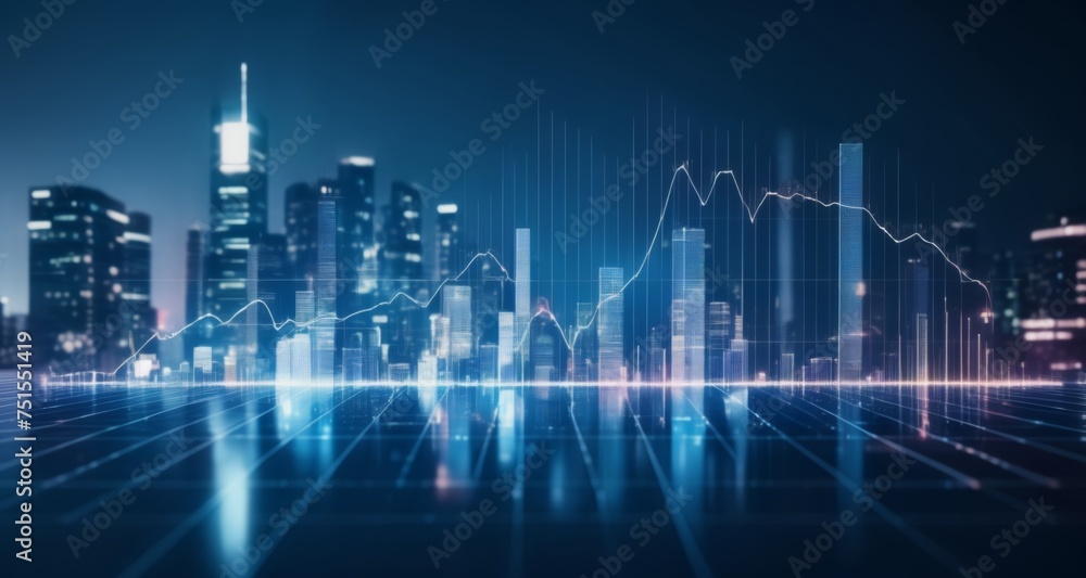 Cityscape meets digital growth - A fusion of urban architecture and tech advancement Cityscape meets digital growth - A fusion of urban architecture and tech advancement