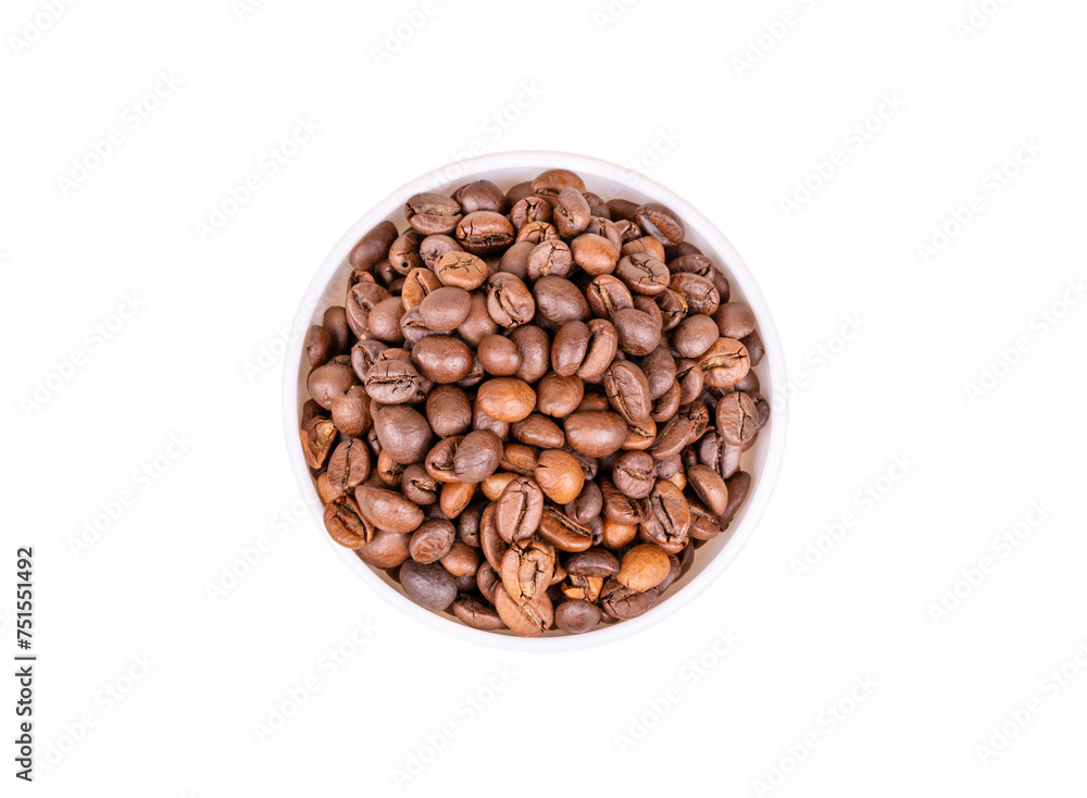 Fototapeta premium Coffee beans in a bowl isolate