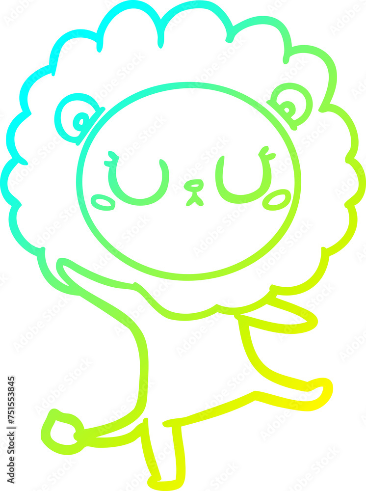 cold gradient line drawing cartoon lion dancing cold gradient line drawing cartoon lion dancing