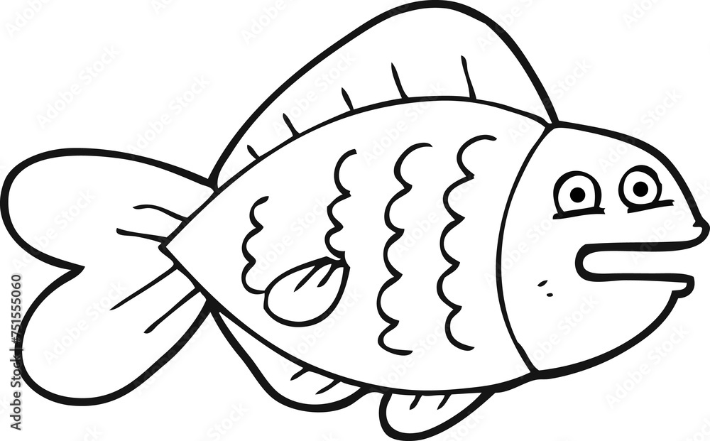 black and white cartoon funny fish black and white cartoon funny fish