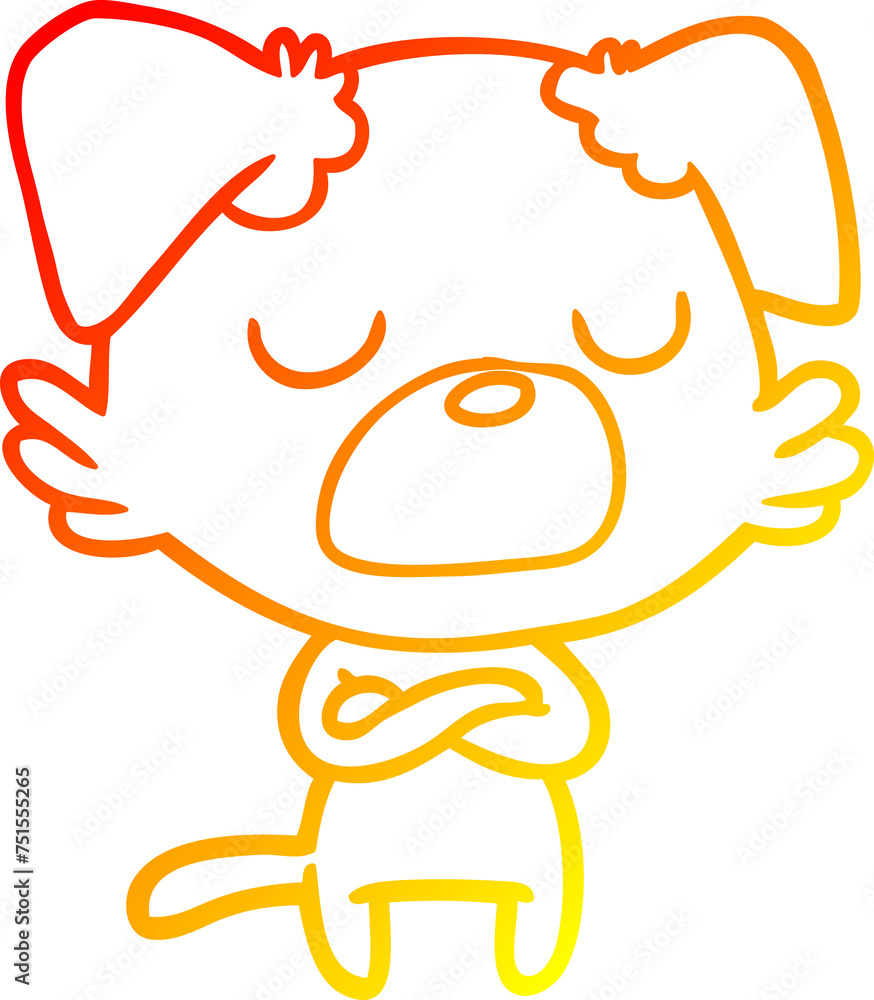 warm gradient line drawing cartoon dog warm gradient line drawing cartoon dog