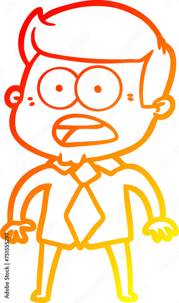 warm gradient line drawing cartoon shocked man warm gradient line drawing cartoon shocked man