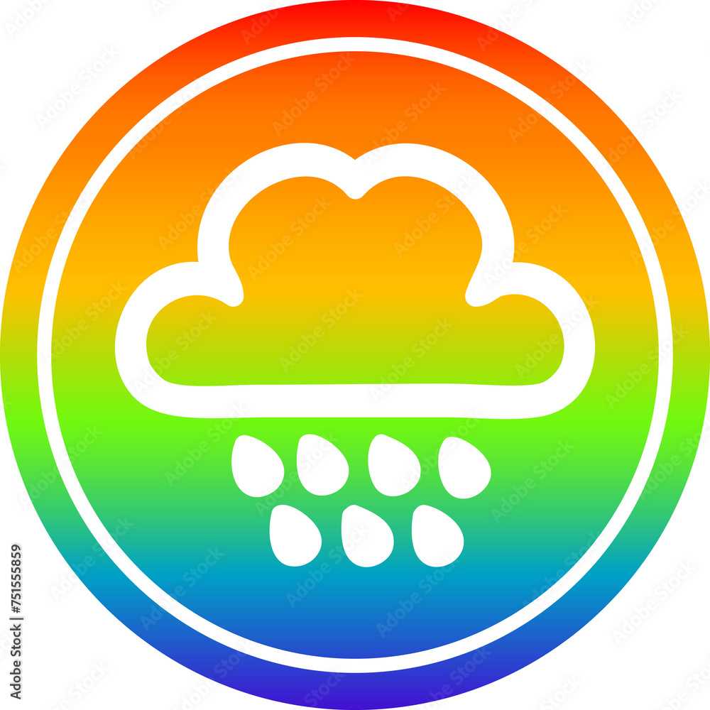 rain cloud circular in rainbow spectrum rain cloud circular in rainbow spectrum