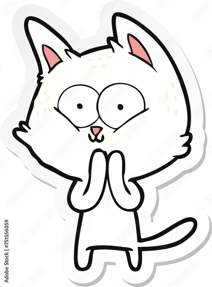 sticker of a cartoon cat sticker of a cartoon cat