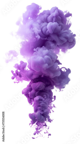 A purple and pink smoke cloud. Isolated on transparent background, PNG