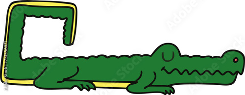 quirky hand drawn cartoon crocodile