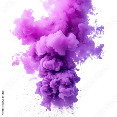 A purple and pink smoke cloud. Isolated on transparent background, PNG