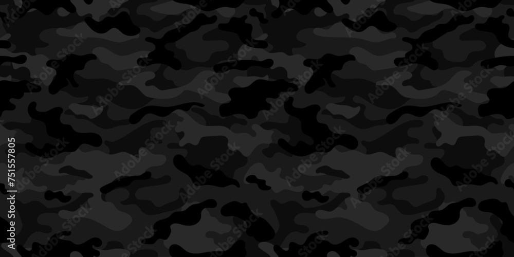 Trendy camouflage military pattern. Dark camouflage pattern for clothing design.