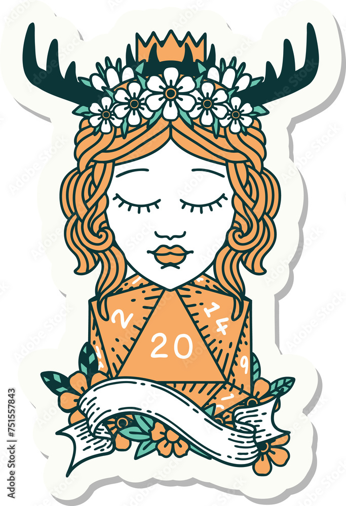 human druid with natural twenty dice roll sticker human druid with natural twenty dice roll sticker