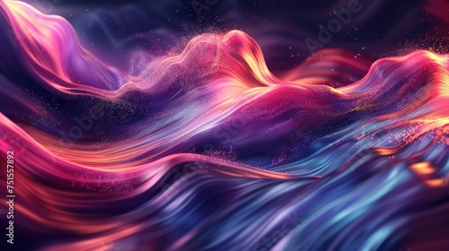 Vivid liquid waves abstract background. Generative AI