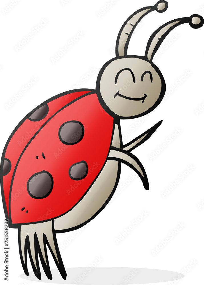 Obraz premium cartoon ladybug