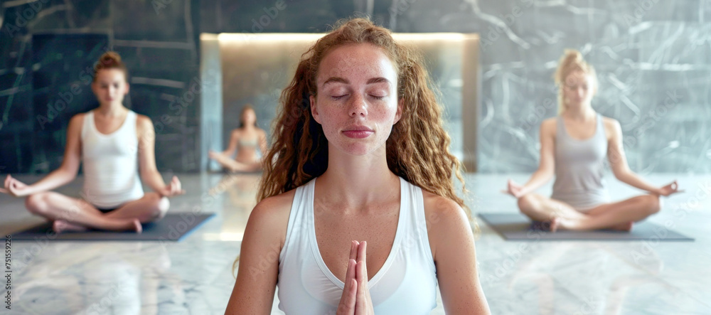 a group of people doing yoga, meditating, chanting mantras, bringing their consciousness to a state of peace, harmony and balance a group of people doing yoga, meditating, chanting mantras, bringing their consciousness to a state of peace, harmony and balance