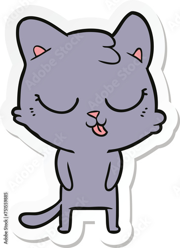 sticker of a cartoon cat © lineartestpilot