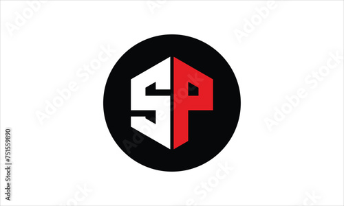 SP initial letter polygon icon gaming logo design vector template. batman logo, sports logo, monogram, falcon, war game, symbol, playing logo, abstract, fighting, typography, icon, minimal, premier 