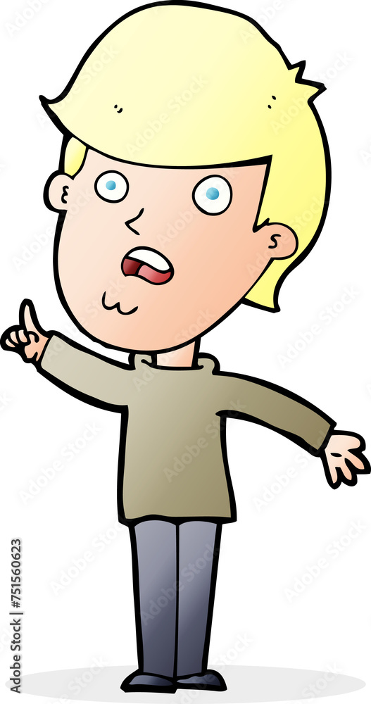 Fototapeta premium cartoon man asking question