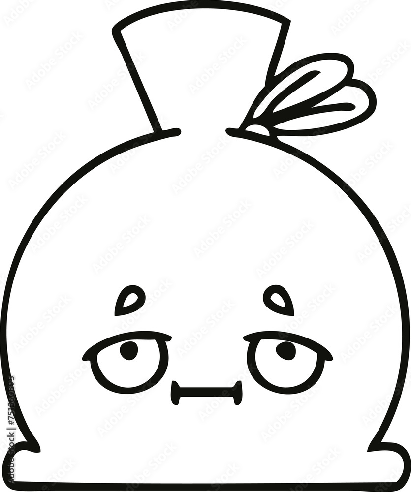 line drawing cartoon sack line drawing cartoon sack
