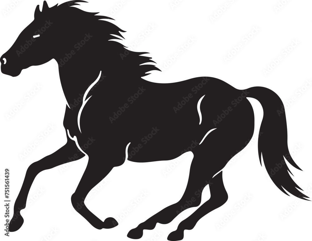 black horse silhouette vector illustration design