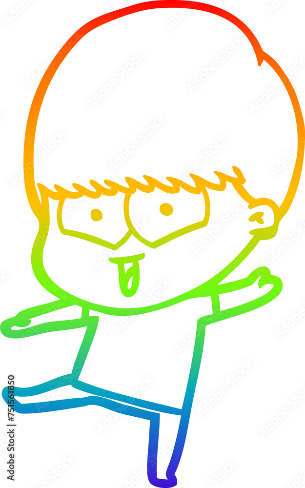 rainbow gradient line drawing cartoon happy boy rainbow gradient line drawing cartoon happy boy