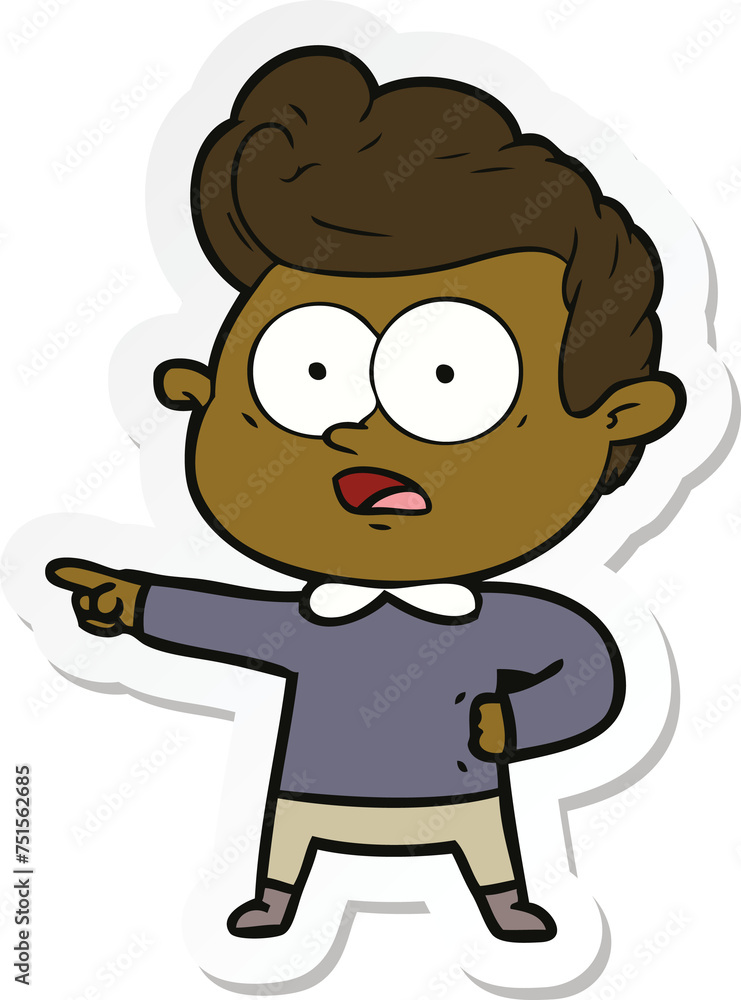 sticker of a cartoon staring man sticker of a cartoon staring man