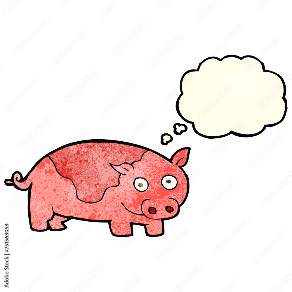 cartoon pig with thought bubble cartoon pig with thought bubble