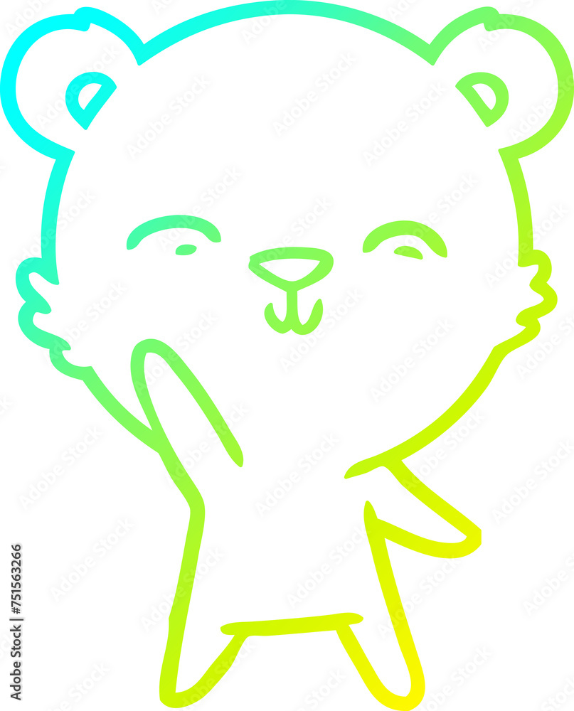 cold gradient line drawing happy cartoon bear cold gradient line drawing happy cartoon bear
