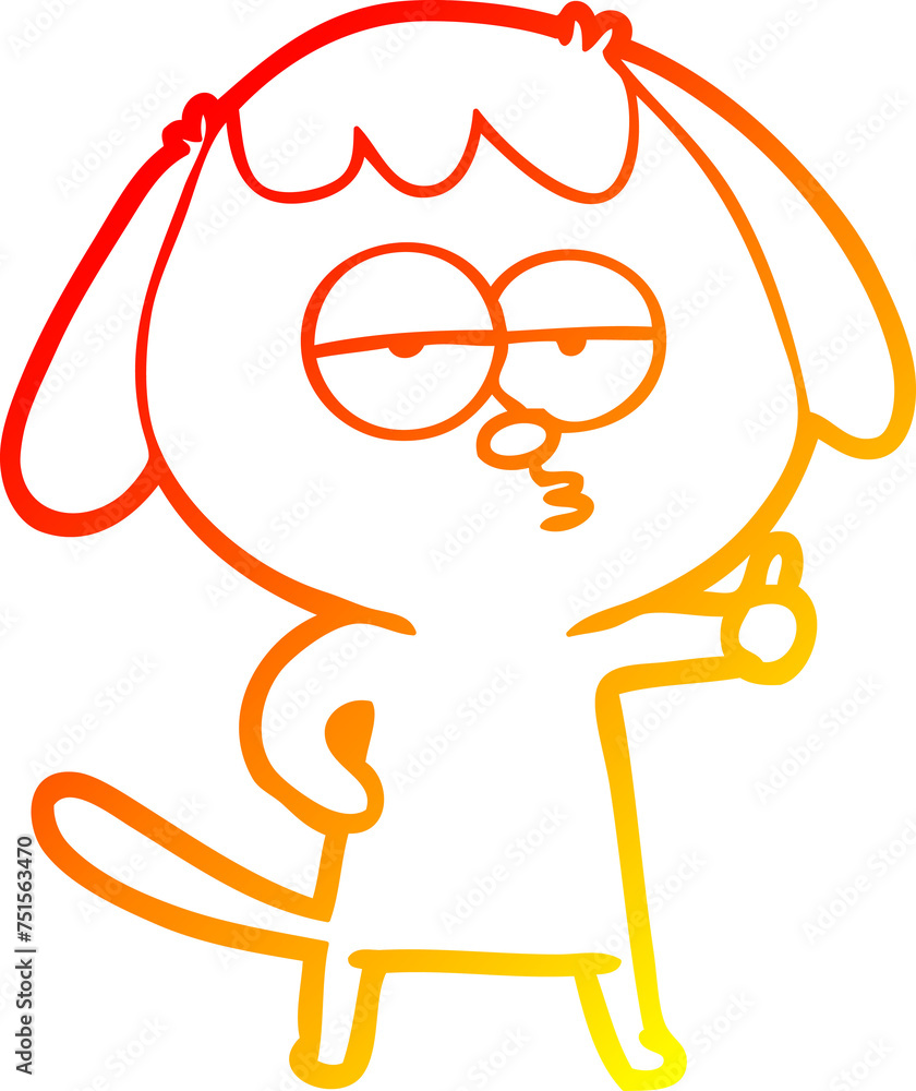 warm gradient line drawing cartoon bored dog warm gradient line drawing cartoon bored dog