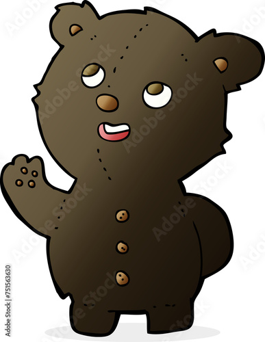 cartoon cute black bear cub