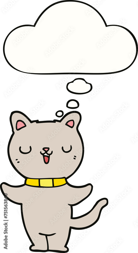 Obraz premium cartoon cat and thought bubble