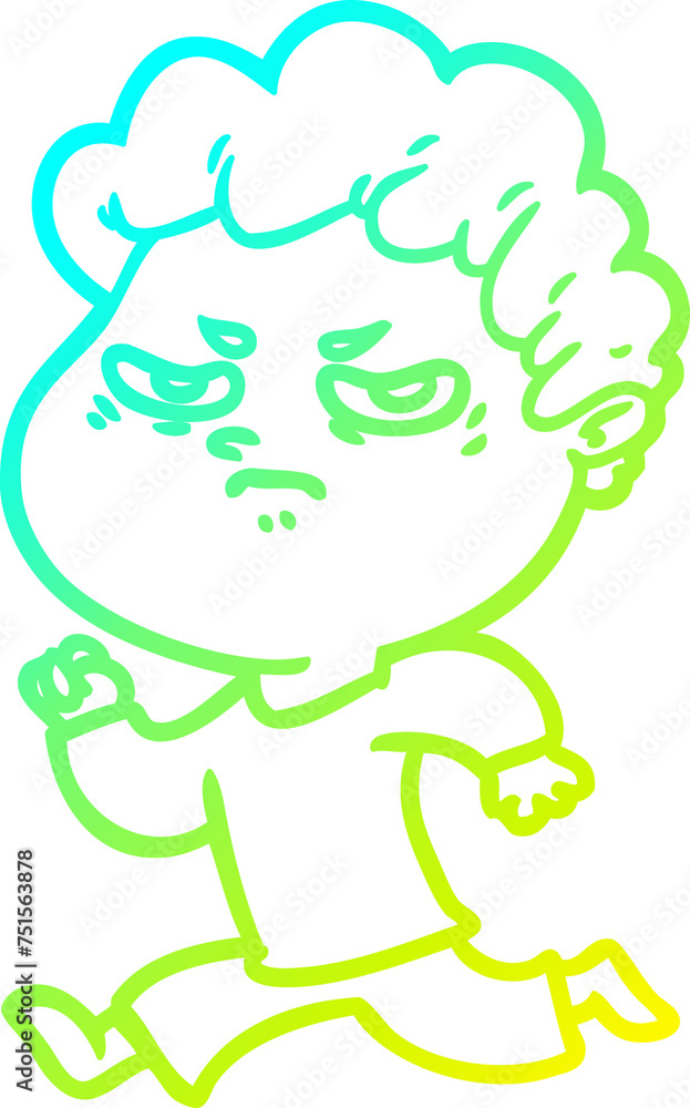 cold gradient line drawing cartoon angry man cold gradient line drawing cartoon angry man